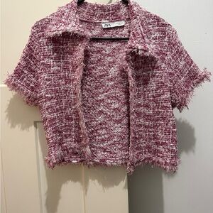 Zara Women's Rose Tweed Blazer